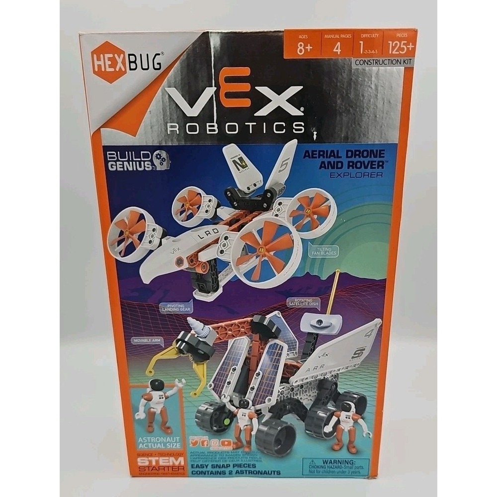 Hex Bug Vex Robotics Aerial Drone and Rover Explorer STEM Build Genius Kit